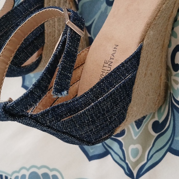 White Mountain Women's Blue Ankle Strap Espadrilles - Picture 3 of 5